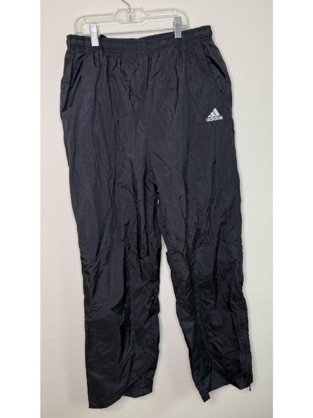Vintage Y2K Adidas Pants Spell Out Lined Baggy Streetwear Black